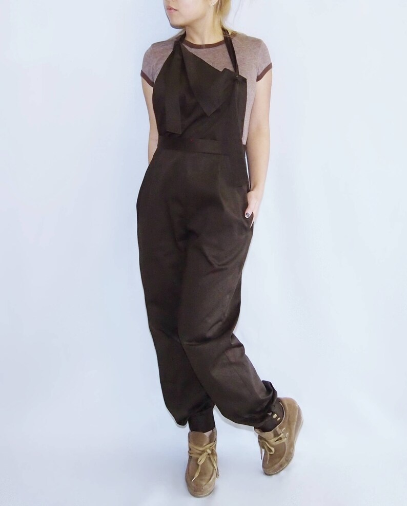 FREE SHIPPING Asymmetrical halter overalls image 6