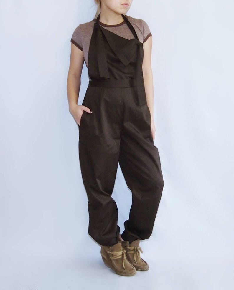 FREE SHIPPING Asymmetrical halter overalls image 2