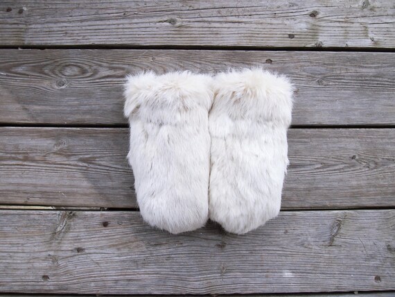 rabbit fur mittens