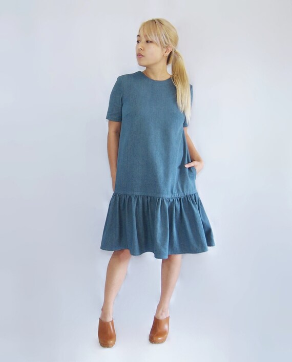 jean shift dress