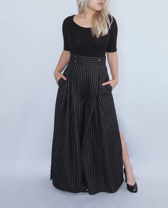 pinstripe palazzo pants