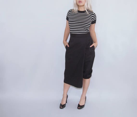 Black cotton capri pants Clearance