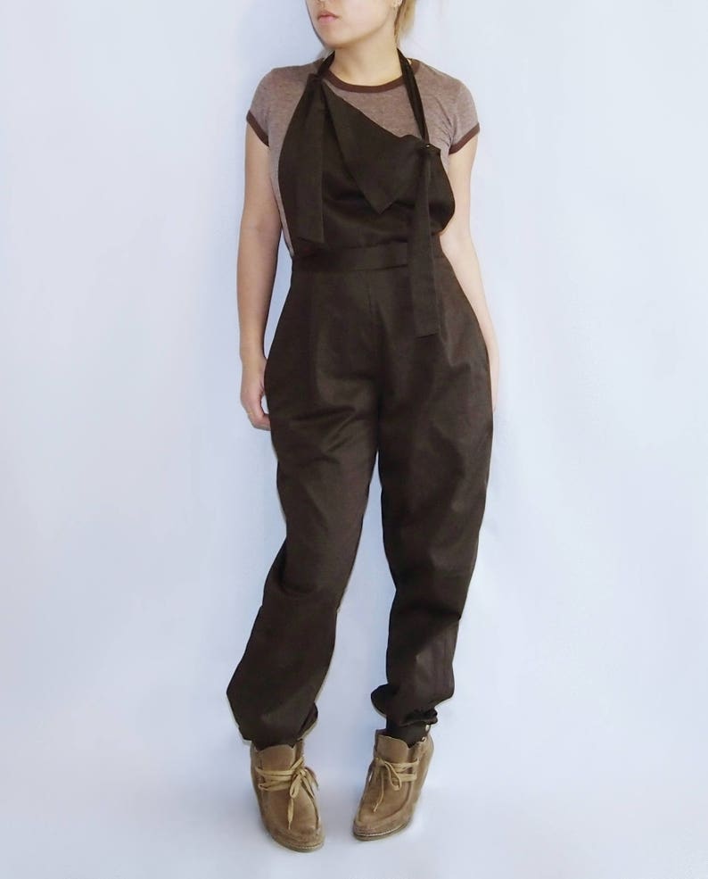 FREE SHIPPING Asymmetrical halter overalls image 3