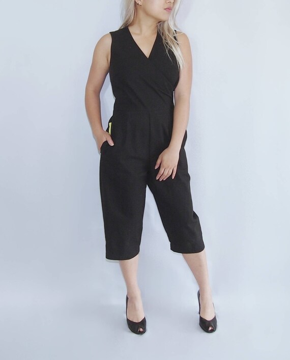black cotton jumpsuit