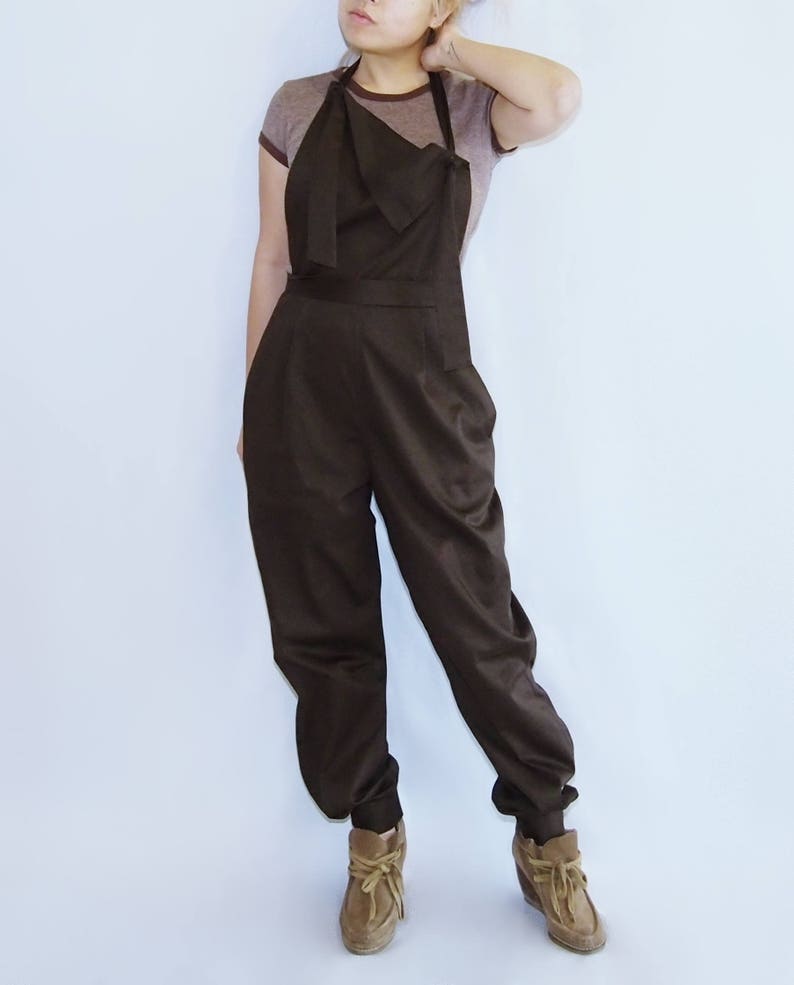 FREE SHIPPING Asymmetrical halter overalls image 4