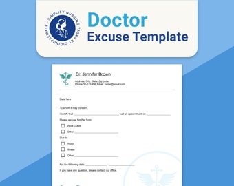Doctor Excuse Note Template: Customizable Medical Leave Letter (PDF, Word, Pages)