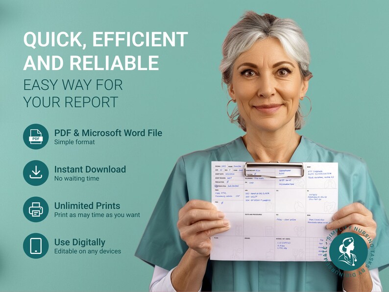 Nurse Brain Sheet Printable New Grad RN Nursing Brain Sheet Report