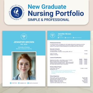 Nursing Portfolio Template for Registered Nurse Template Resume New Grad Nurse Portfolio for Interview Preparing Fully Editable