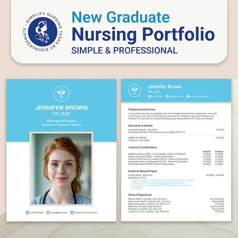 Nursing Portfolio Template Etsy