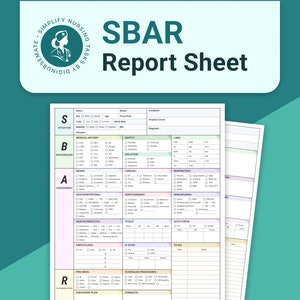 SBAR Nurse Report Sheet ICU Report Sheet for Nurse RN Handoff Report Med Surg Report Sheet and New Grad Nurse with Telemetry & To-Do Handoff