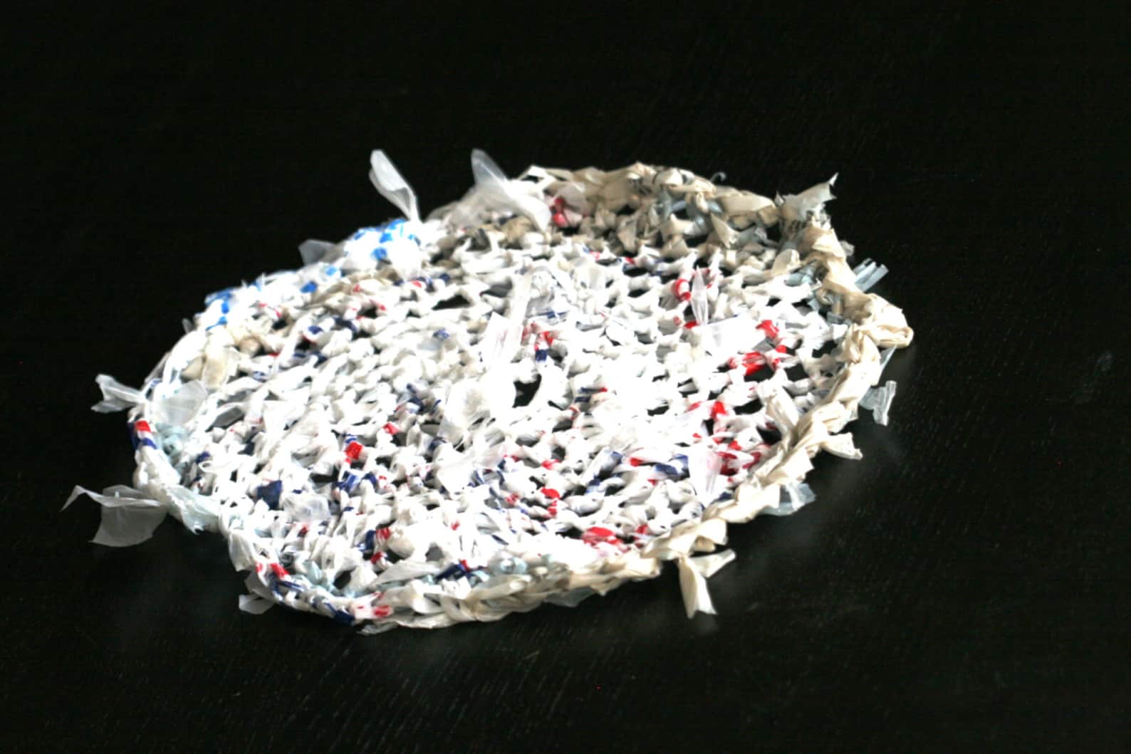 Plastic Bag Mat Place Mat Recycled Upcycled Grocery Bag Mat Plant Mat