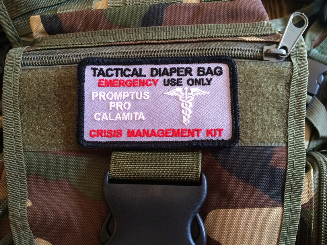 Tactical Diaper Bag Patch Gun Metal Grey Etsy