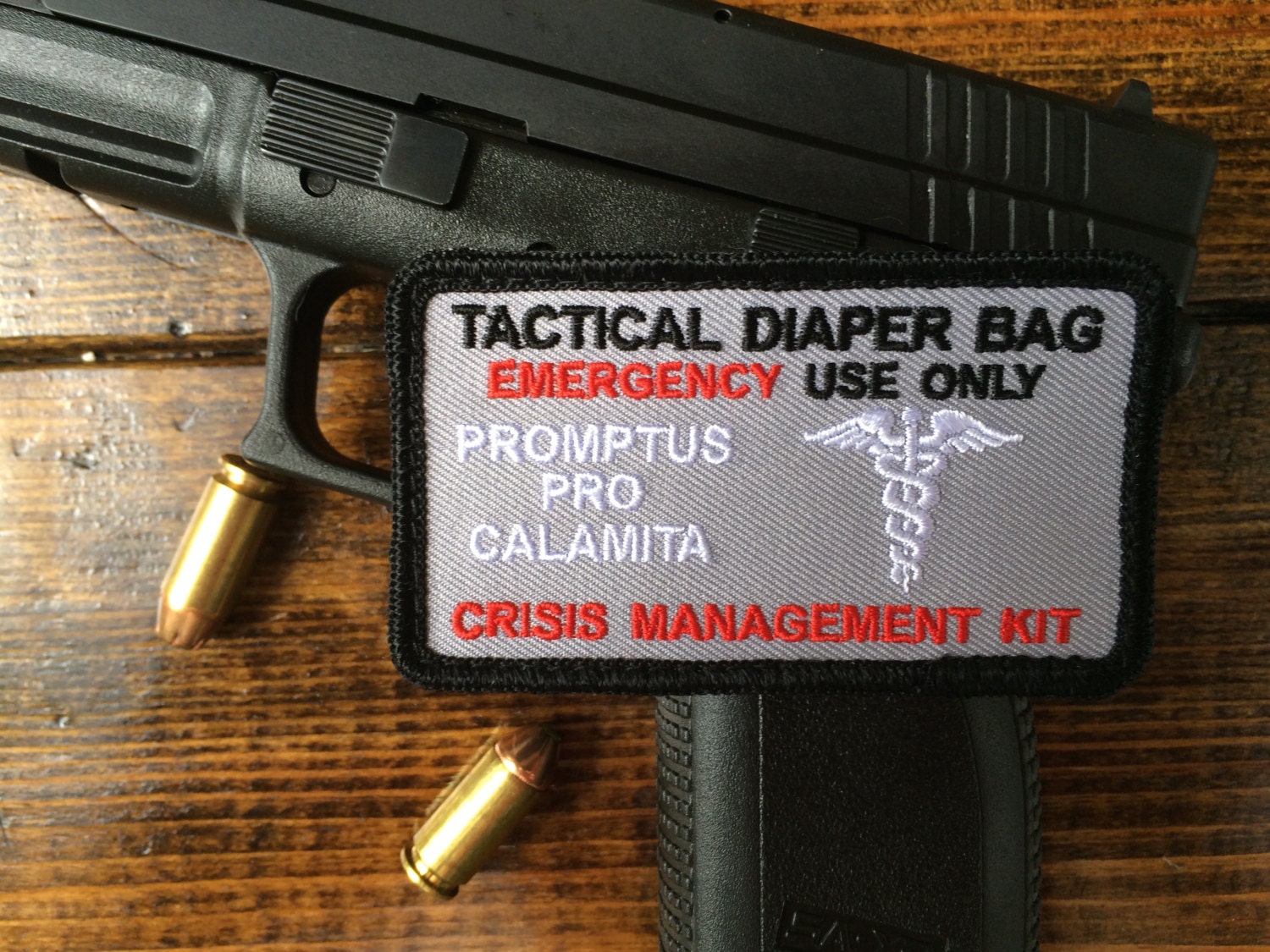 Tactical Diaper Bag Patch Gun Metal Grey Etsy
