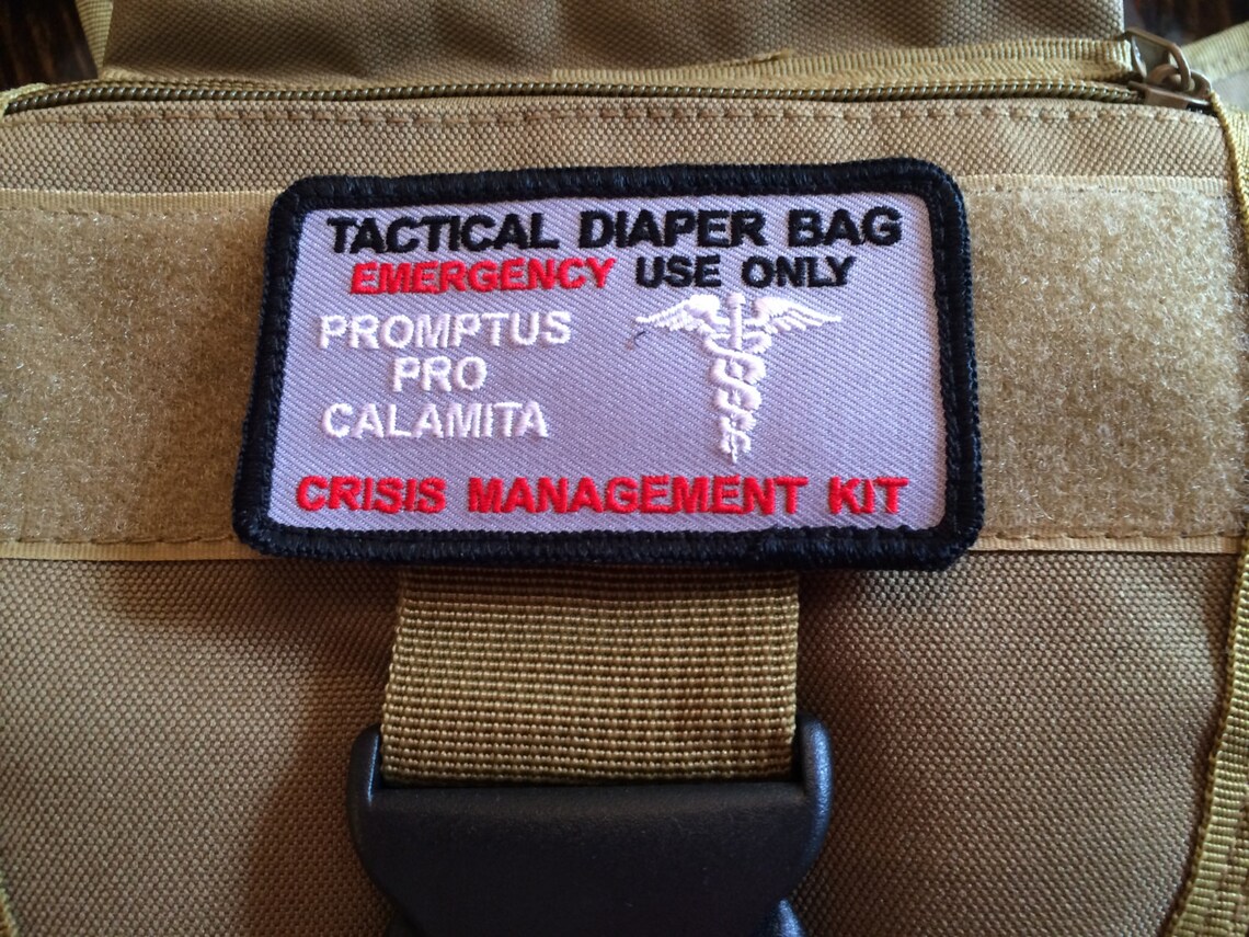 Tactical Diaper Bag Patch Gun Metal Grey Etsy