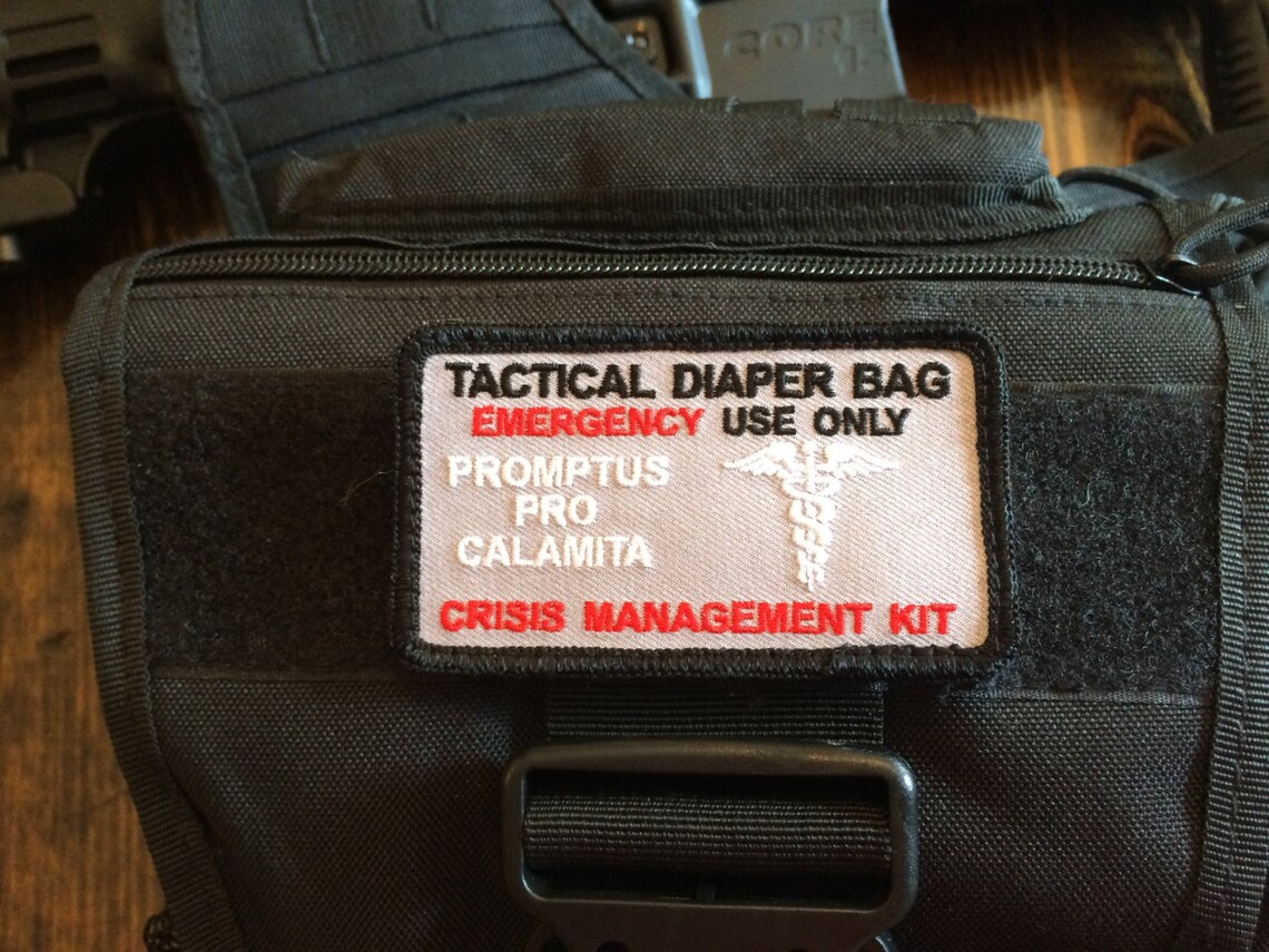 Tactical Diaper Bag Patch Gun Metal Grey Etsy
