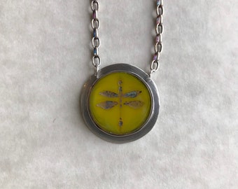 Dragonfly glass pendant