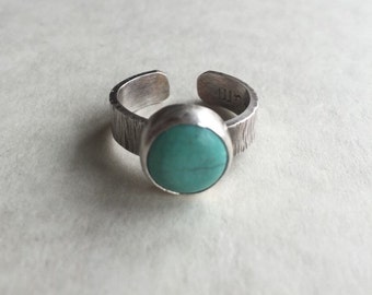 Tibetan turquoise silver ring