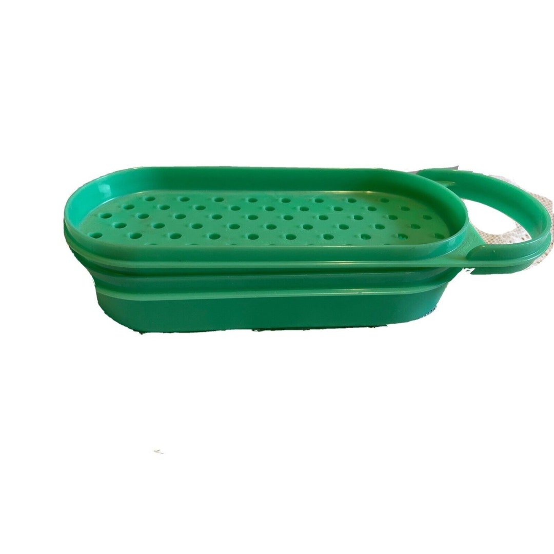 VINTAGE TUPPERWARE 1375 Handy Grater Cheese Container Green Etsy