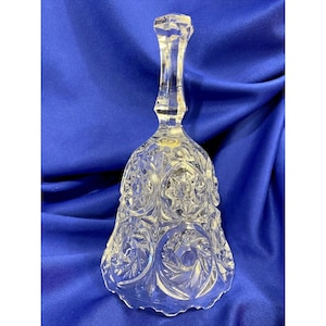 Glass Bell Vintage has Clangor Clear Ring Bells Collectibles 7&quot; tall Germany