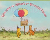 Classic Winnie The Pooh Party Door Sign Digital Printable File