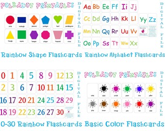 Printable Basic Color Paint Splash Flashcards Set of 12 | Etsy