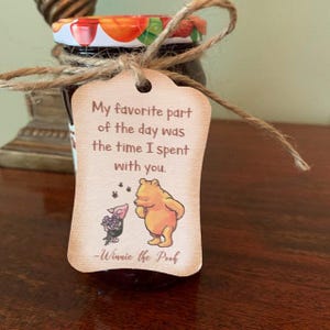 Vintage Winnie the Pooh Thank You Favor Tags - Cute Pooh Piglet Design, Printed & Shipped, Sold by the Dozen, Perfect for Parties or Gifts