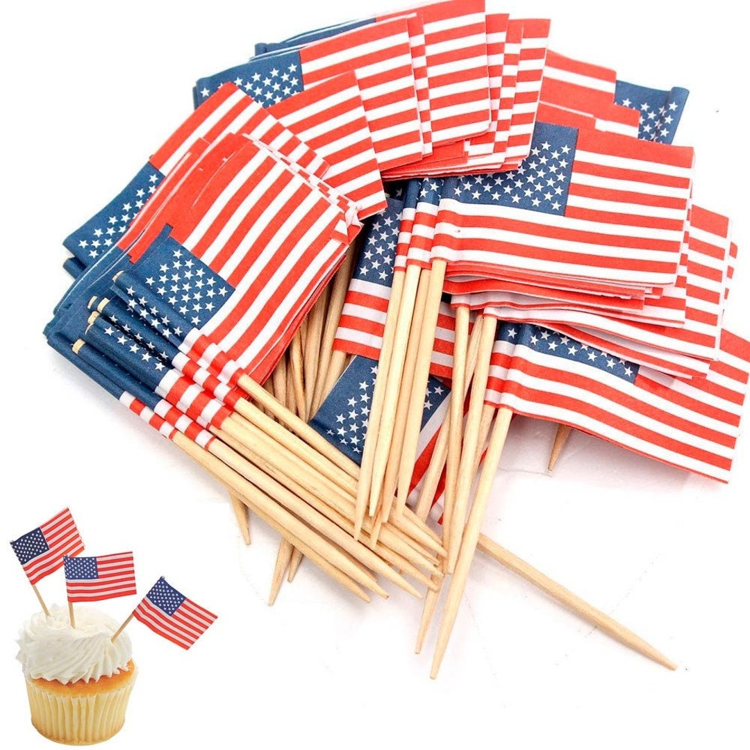 24-Pack 4th Of July Cupcake Toppers | Independence Day Firework Party Decorations