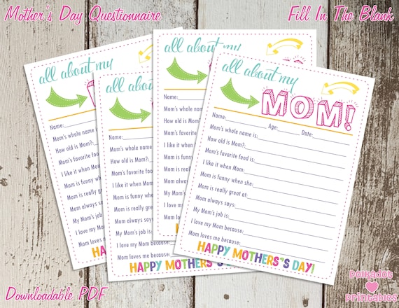 All Around My Mother Moms Working day Questionnaire - Instantaneous photo regarding All About My Mom Printable known as All More than My Mother Moms Working day Questionnaire - Instantaneous