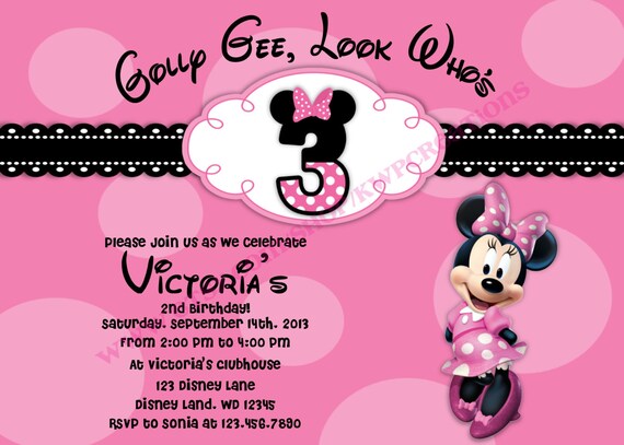 Minnie Mouse Birthday Party Invitation 5x7 Printable Etsy Israel Minnie Mouse Birthday Party Invitation 5x7 Printable Etsy Israel