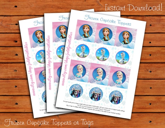 Frozen Cupcake Toppers Set of 12 - Instant Digital Download - PDF Il_570xn