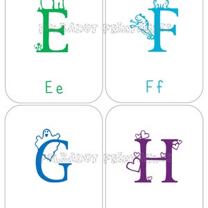 Alphabet Flashcards - Upper & Lowercase Instant Download PDF for Preschool Learning, Educational Printable Cards