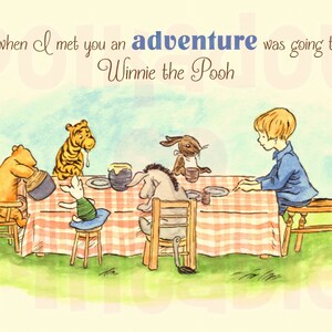 BLUE Text - Classic Winnie the Pooh 11x17 Baby Shower Gift - Instant Download - 1 PDF and 1 JPEG image 2