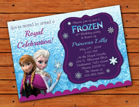 Frozen Themed Invitation - 5X7 - Printable Digital File Il_570xn