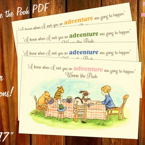 BLUE Text - Classic Winnie the Pooh 11x17 Baby Shower Gift - Instant Download - 1 PDF and 1 JPEG image 6
