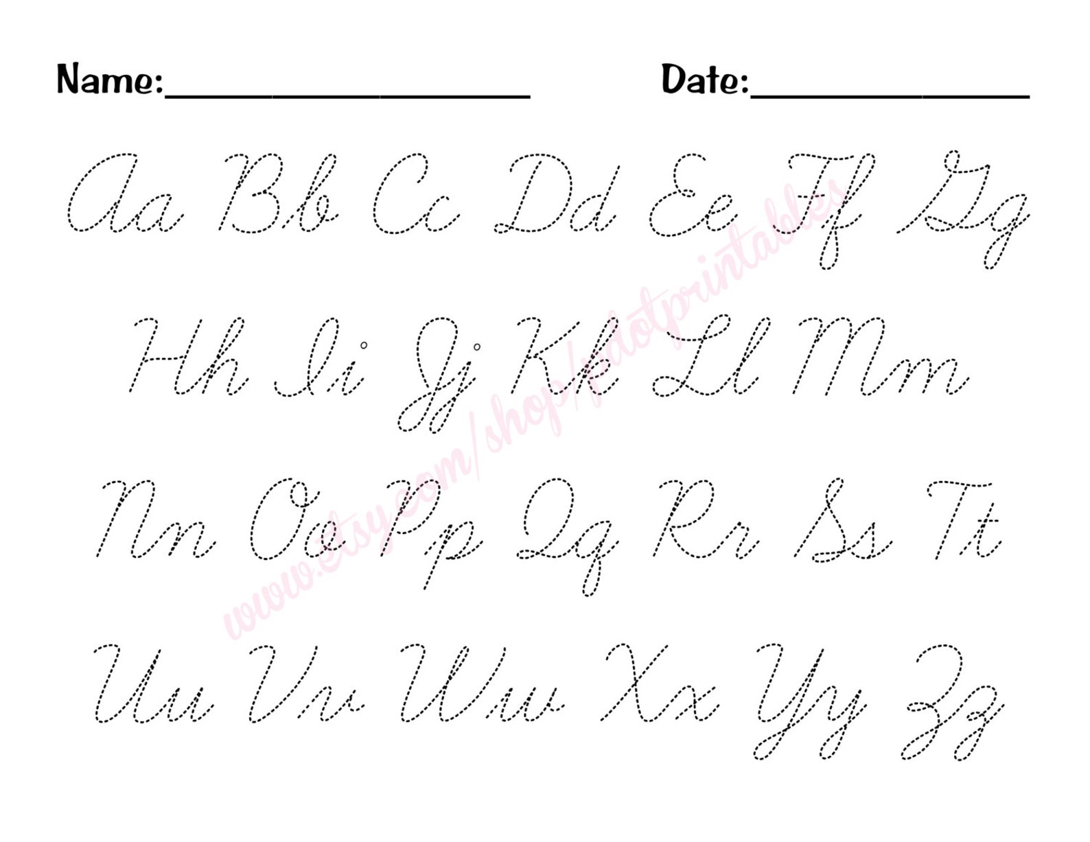 Tracing Cursive Writing Worksheets Printable