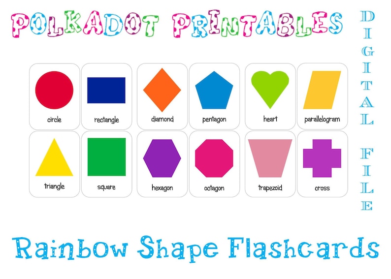 Printable Form Flashcards Preset of 12 - Immediate Obtain picture about Printable Shapes titled Printable Form Flashcards Preset of 12 - Fast Down load