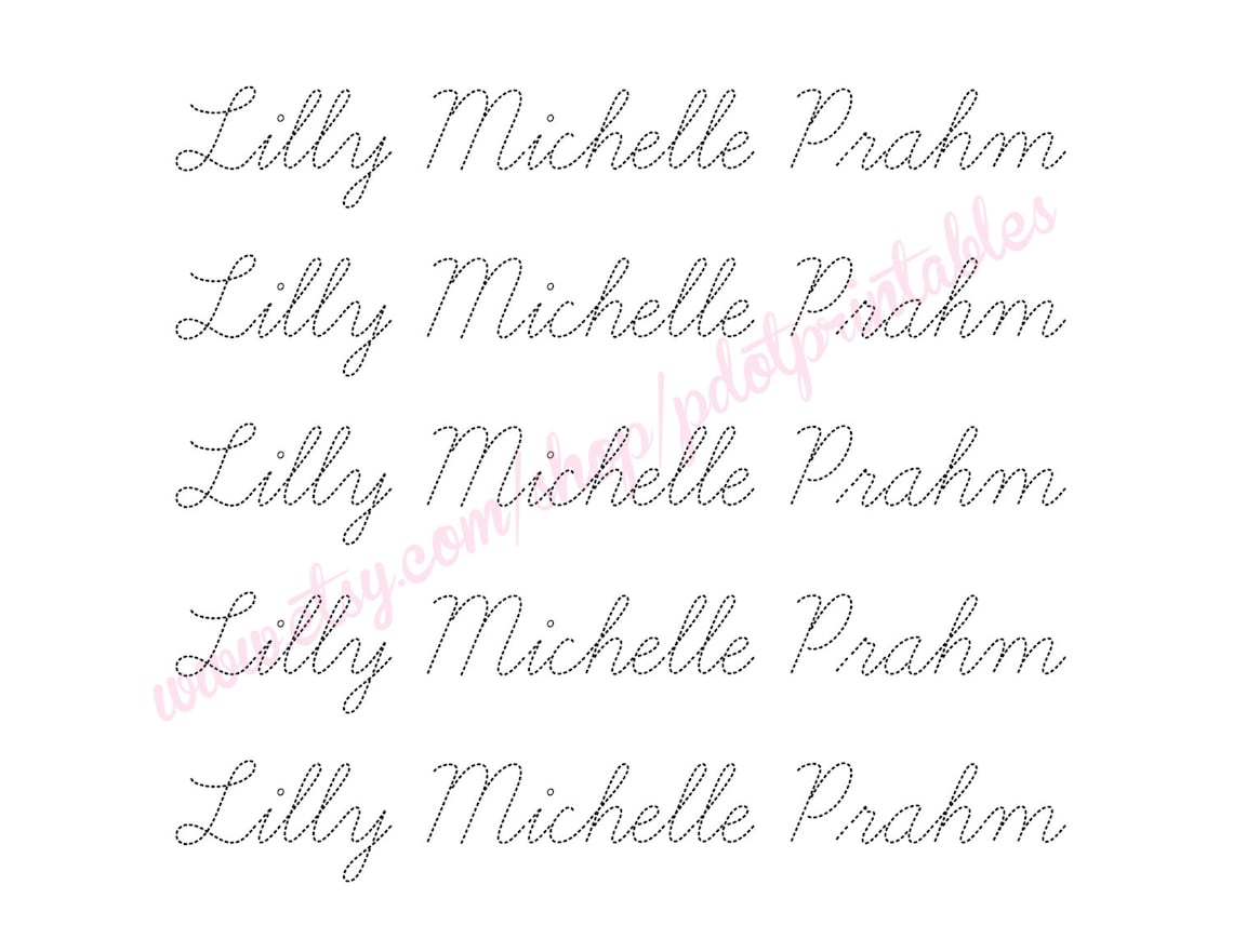 Personalized Cursive Name Trace Worksheet PDF Printable Etsy Personalized Cursive Name Trace Worksheet PDF Printable Etsy