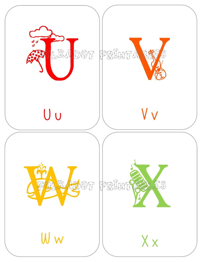 Alphabet Flashcards - Upper & Lowercase Instant Download PDF for Preschool Learning, Educational Printable Cards