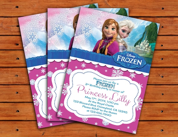 Frozen Themed Invitation - 5X7 - Printable Digital File Il_570xn