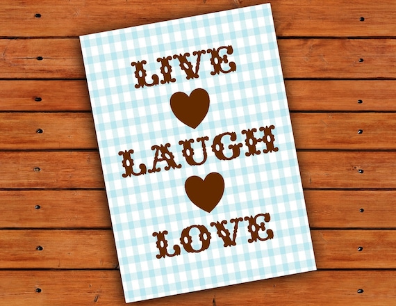 Live, Laugh, Love - Printable, Instant, Digital Download - PDF, JPEG - 5x7 Il_570xn