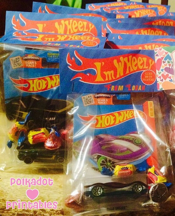 I'm WHEELY Glad We're Friends, Valentine! - Printable Bag Toppers - Personalized Printable Download PDF Il_570xn