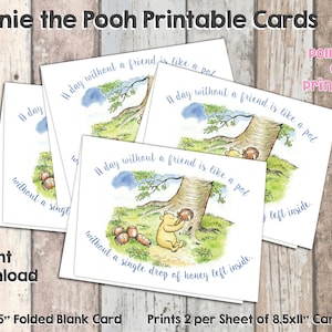 Ein Tag ohne Freund Klassische Winnie the Pooh Grußkarte - Sofort Download - DIY druckbare Karte - 4,25x5,5 Zoll Karten