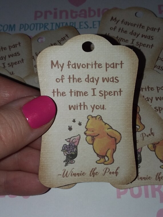 Vintage Winnie the Pooh and Piglet Thank You Tags - Printed Cut and Shipped - Sold by the Dozen Il_570xn