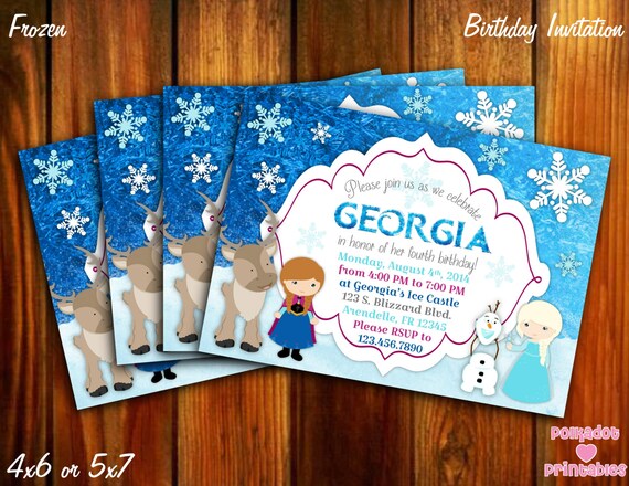 Frozen Themed Invitation - 5X7 - Printable Digital File Il_570xn