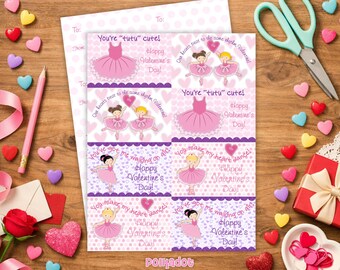 Ballerina Valentine Cards | Printable Valentines for Kids | Ballet Classroom Valentines | Instant Download