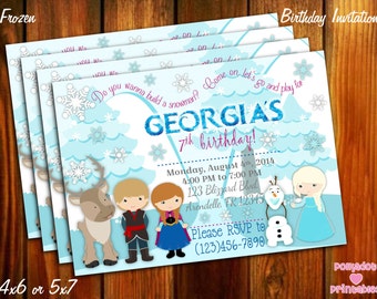 Frozen Themed Invitation - 5X7 - Printable Digital File