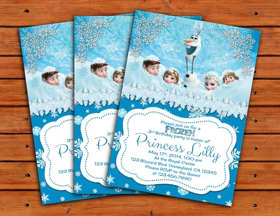 Frozen Themed Invitation - 4x6 or 5X7 - Printable Digital File Il_570xn