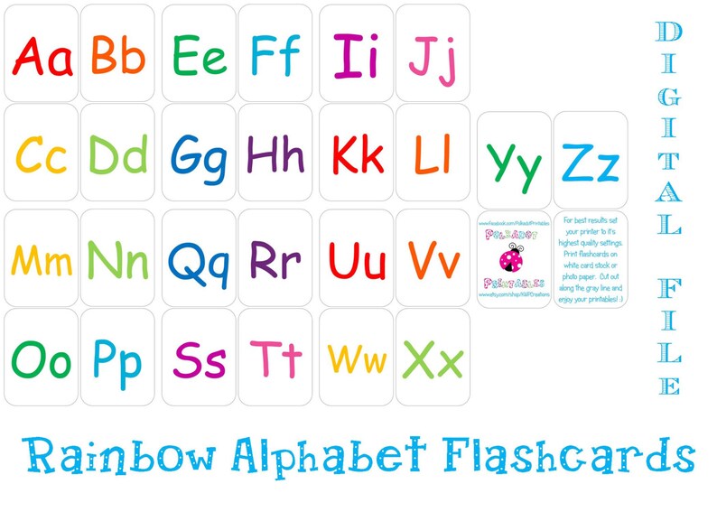 Printable Alphabet Flashcards Instant Download | Etsy