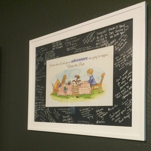 BLUE Text - Classic Winnie the Pooh 11x17 Baby Shower Gift - Instant Download - 1 PDF and 1 JPEG image 1