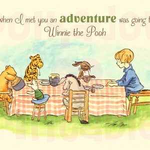 BLUE Text - Classic Winnie the Pooh 11x17 Baby Shower Gift - Instant Download - 1 PDF and 1 JPEG image 4